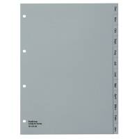 Intercalaires Kolma Longlife pvc A4 portrait 12 intercalaires Gris