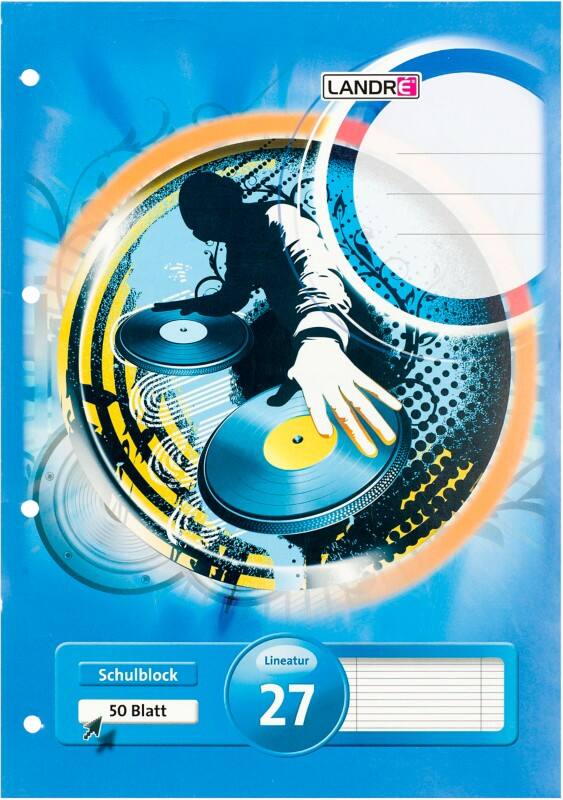 Bloc-notes LANDRÉ A4 Bleu Reliure supérieure Couverture en carte Ligné Collé 50 feuilles