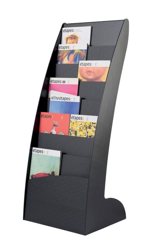 Présentoir Paperflow Courbo 8 Panneaux A4 PS (Polystyrène) Noir