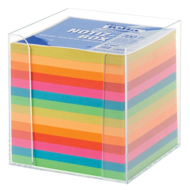 Folia Transparante plexiglashouder + navulling 90 x 90 mm Kleurenassortiment 700 Vellen