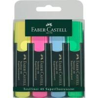 Faber-Castell Textliner 48 Tekstmarker Schuine punt Roze, Blauw, Groen, Geel 4 Stuks