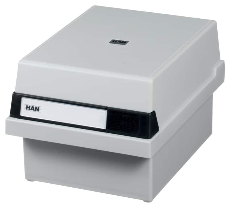 Boîte à fiches HAN 966-11 Gris clair pour 800 Cartes 17,7 x 25 x 14 cm