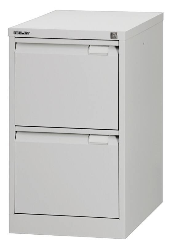 Armoire de classement Bisley Acier 2 Tiroirs Verrouillable 470 x 622 x 711 mm Gris clair