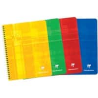 Clairefontaine A5+ Spiraalschrift Kleurenassortiment Gelamineerde kartonnen kaft Geruit 90 Vellen