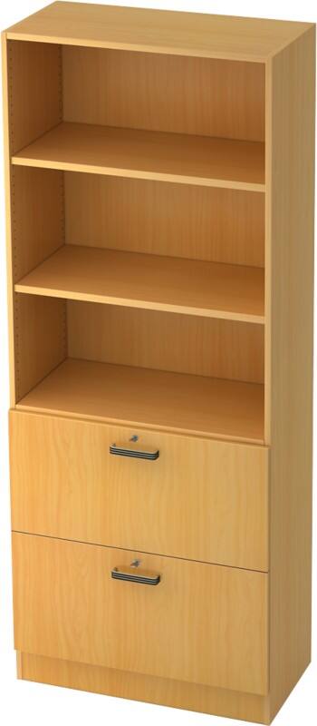 Hammerbacher Future Gemelamineerde spaanplaat Archiefkast 2 Planken 800 x 420 x 2.004 mm Bruin Beuken