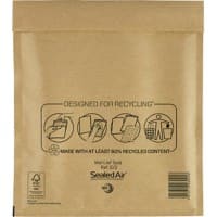 Mail Lite Zak-enveloppen E/2 Goud Blanco 220 (B) x 260 (H) mm Kleefstrip 80 g/m2 100 Stuks