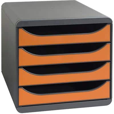 Module à tiroirs Exacompta Big Box Polystyrène Orange, noir 27,8 x 34,7 x 26,7 cm