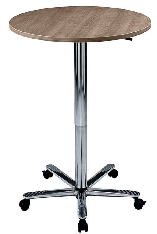 Table niceday VST Demi-cercle Noyer Piètement en métal 800 (L) x 800 (P) x 1140 (H) mm Aggloméré, Plastique, Aluminium