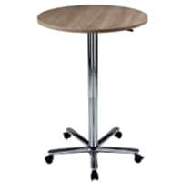 Table niceday VST Demi-cercle Noyer Piètement en métal 800 (L) x 800 (P) x 1140 (H) mm Aggloméré, Plastique, Aluminium