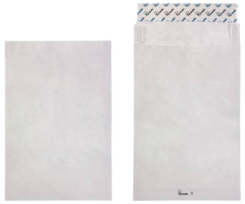 Pochettes à soufflet Tyvek C4 Bande adhésive Blanc 229 (L) x 324 (H) mm Sans Fenêtre 55 g/m² 100 Unités