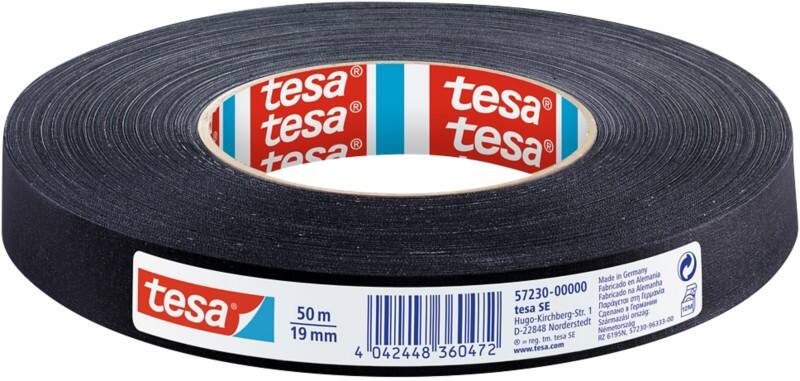 tesa Textieltape extra Power Perfect 57230 Zwart 19 mm (B) x 50 m (L) Celwolweefsel