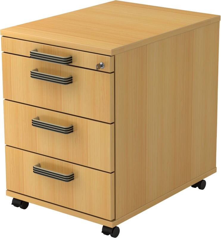 Module à tiroirs Hammerbacher 4 Tiroirs Verrouillable 428 x 580 x 590 mm Hêtre