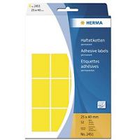 Étiquette universelle permanente Herma 2451 25x40mm Jaune 2451