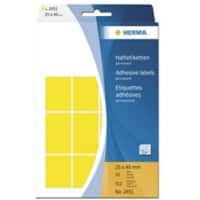 HERMA Etiketten 2451 Klevend Geel 25 x 40 mm  32 Vellen à 16 Etiketten