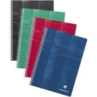 Clairefontaine A4 Spiraalschrift Kleurenassortiment Gelamineerde kartonnen kaft Geruit 90 Vellen