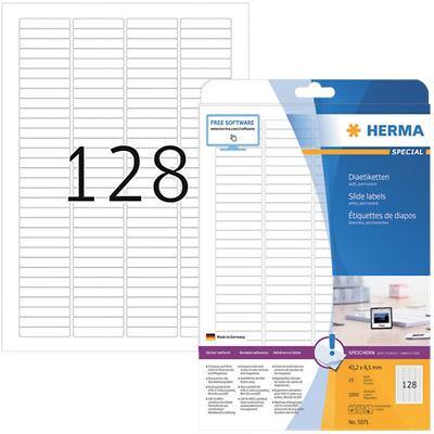 Étiquettes pour diapos HERMA 5071 Blanc Rectangulaires 3200 Étiquettes par paquet 5071