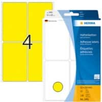 HERMA Multifunctionele etiketten 2491 Geel 52 x 82 mm 32 Vellen à 4 Etiketten