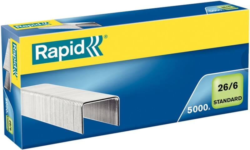 Rapid Standard Nietjes 26/6 24861800 Gegalvaniseerd staal Zilver 5000 Nietjes