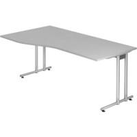 Bureau Hammerbacher Matrix VNS Hauteur pas réglable Forme libre Gris C-Pied 1800 (L) x 1000 (P) x 740 (H) mm Acier, Aggloméré