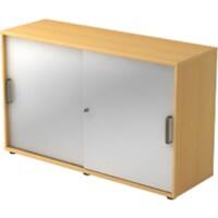 Armoire à portes coulissantes Hammerbacher Aggloméré 1 Étagère Verrouillable 1200 x 400 x 748 mm Hêtre Argenté, brun
