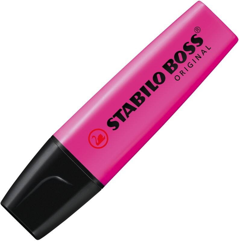 STABILO BOSS ORIGINAL Tekstmarker Paars Breed Beitelpunt 2 - 5 mm Navulbaar