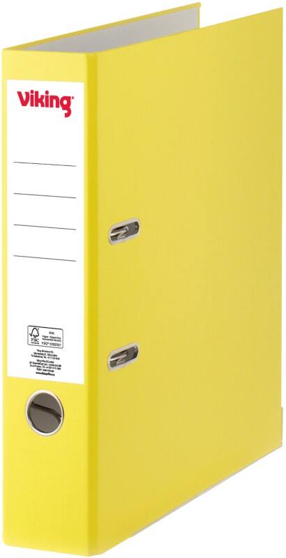Viking Breed Ordner A4 75 mm Geel 2 Ringen Kunststof Mat Staand