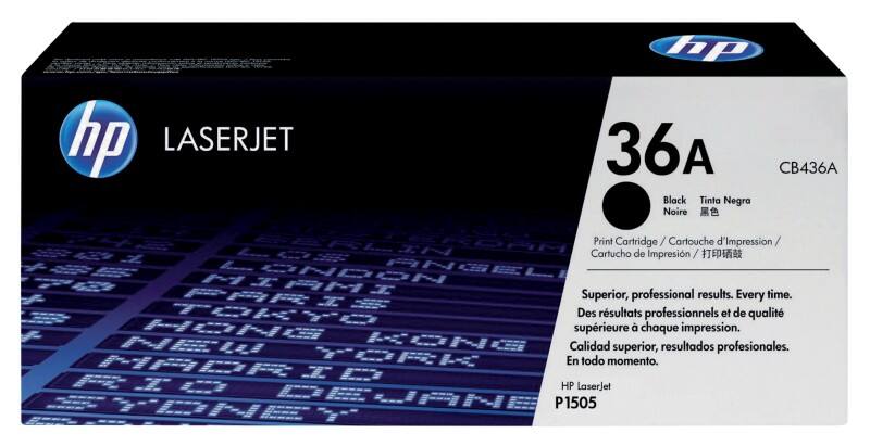 Toner HP D'origine 36A CB436A Noir