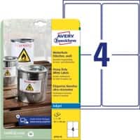 AVERY Zweckform Waterbestendige folie-etiketten J4774-10 Wit 99,1 x 139 mm Pak van 10 van 4 Etiketten