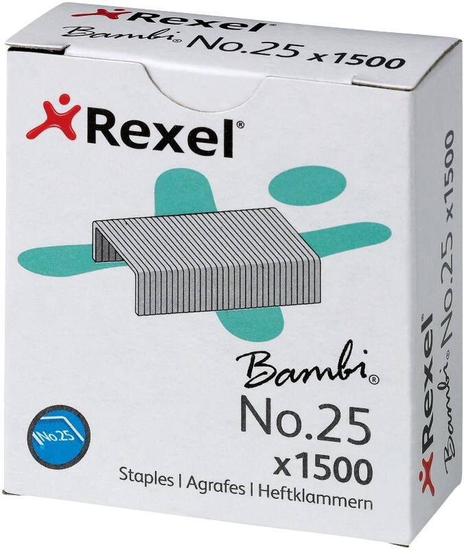 Agrafes Rexel Bambi No.25 ACCO5020 Acier Argenté 1 500 Agrafes