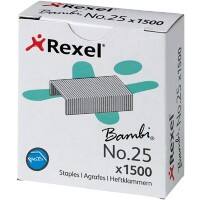 Rexel Bambi No.25 Nietjes 6/4 ACCO5020 Gegalvaniseerd staal Zilver 1500 Nietjes