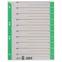 Intercalaires Leitz 1 à 10 A4 extra large Vert 10 intercalaires Carton 6 Perforations 1652 100 Unités