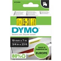Ruban d’étiquettes Dymo D1 S0720880 / 45808 d’origine Autocollantes Noir sur jaune 19 mm x 7 m