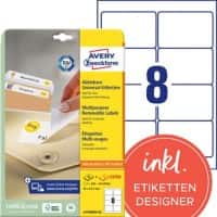 Étiquettes repositionnables AVERY Zweckform L4745-25 Stick & Lift Blanc A4 96 x 63,5 mm 30 Feuilles de 8 Étiquettes