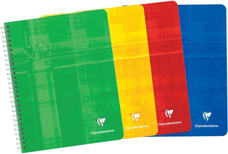 Clairefontaine A5+ Spiraalschrift Kleurenassortiment Gelamineerde kartonnen kaft Gelinieerd 60 Vellen