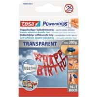 tesa Powerstrips Dubbelzijdige zelfklevende strip Deco 15 mm (B) x 0,081 m (L) Transparant 16 Stuks