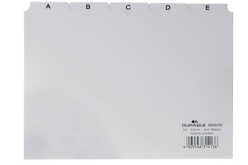 Fiches index alphabétique DURABLE A-Z Blanc 14,8 x 10,5 cm 25 Unités