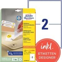 Étiquettes repositionnables AVERY Zweckform L4734REV-25 Stick & Lift Blanc A4 199,6 x 143,5 mm 30 Feuilles de 2 Étiquettes