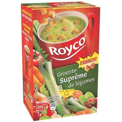 Soupe instantanée Royco Suprême de légumes avec croûtons 20 Unités de 30 g