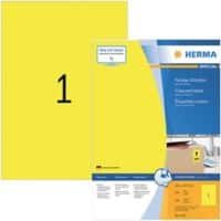 Étiquettes multifonctions HERMA 4401 Adhésif A4 Jaune 210 x 297 mm 100 Feuilles de 1 Étiquettes