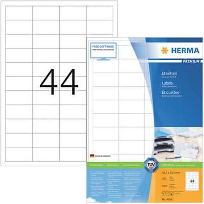 HERMA Multifunctionele etiketten 4608 Wit 48,3 x 25,4 mm 200 Vellen à 44 Etiketten
