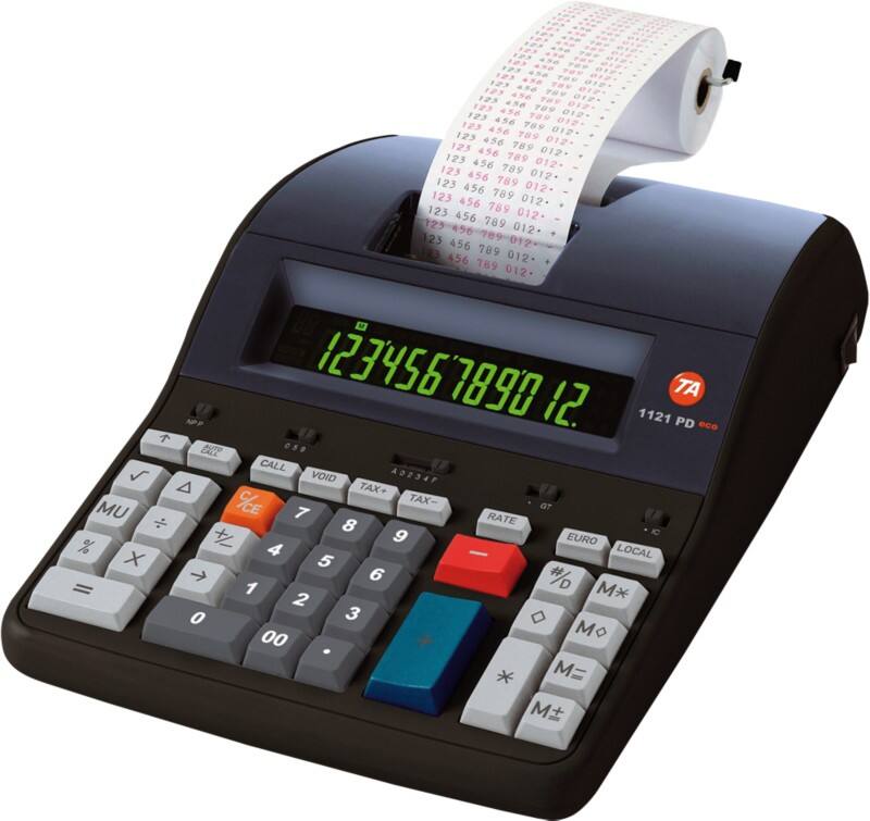 Triumph-Adler Printrekenmachine met telrol 1121 PD 12-cijferige display Grijs, zwart