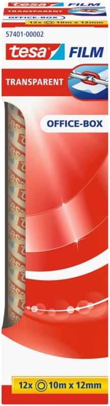 Ruban adhésif tesa tesafilm Office-Box 57401 Transparent 12 mm (L) x 10 m (L) PP (Polypropylène)  12 Rouleaux