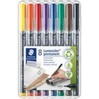 STAEDTLER Lumocolor 318 Overheadmarker Fijn Ronde punt 0,6 mm (F) Kleurenassortiment Navulbaar 8 Stuks