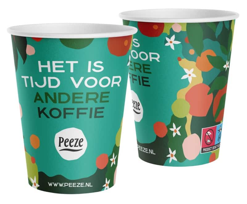 PEEZE Take Away Wegwerpbekers Karton 227,3 ml Kleurenassortiment 1000 Stuks