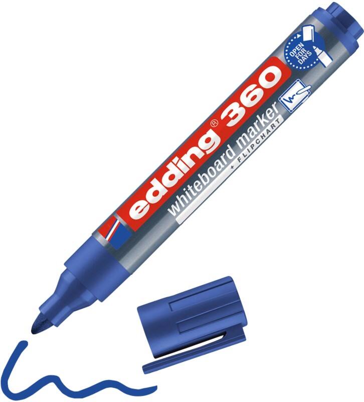 edding 360 Niet-permanent Whiteboard-marker Blauw Medium Ronde punt 1,5 - 3 mm