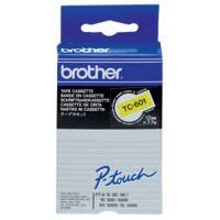 Brother TC-601 Authentiek Labeltape Zelfklevend Zwart op geel 12 mm x 7.7m