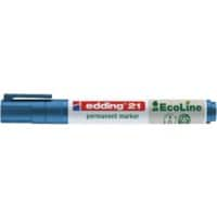 Marqueur permanent edding EcoLine 21 Pointe Moyenne, ogive 1,5 - 3 mm Bleu Résistant à l'eau