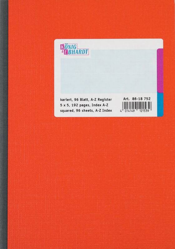 Livre de compte König & Ebhardt Rouge A5 14,8 x 21 cm 96 Feuilles