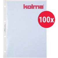 Kolma Showtassen A4 Generfd Transparant 100 micron PP (Polypropeen) Boven 4 Gaten 100 Stuks