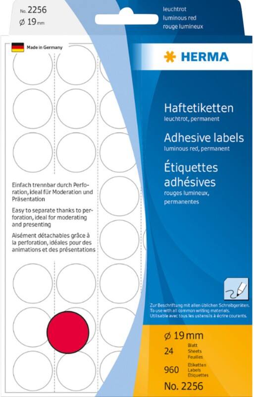 Étiquettes universelles HERMA 2256 24 Feuilles de 24 Étiquettes 24 Feuilles de 24 Étiquettes